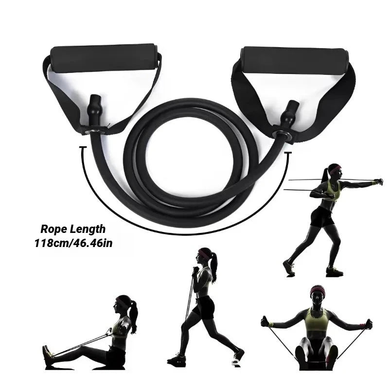 Bandas de resistência com alças para homens e mulheres - equipamento de treinamento de força, corda 5 níveis, tubo banda, exercício, treino, casa