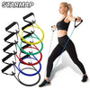 Bandas de resistência com alças para homens e mulheres - equipamento de treinamento de força, corda 5 níveis, tubo banda, exercício, treino, casa