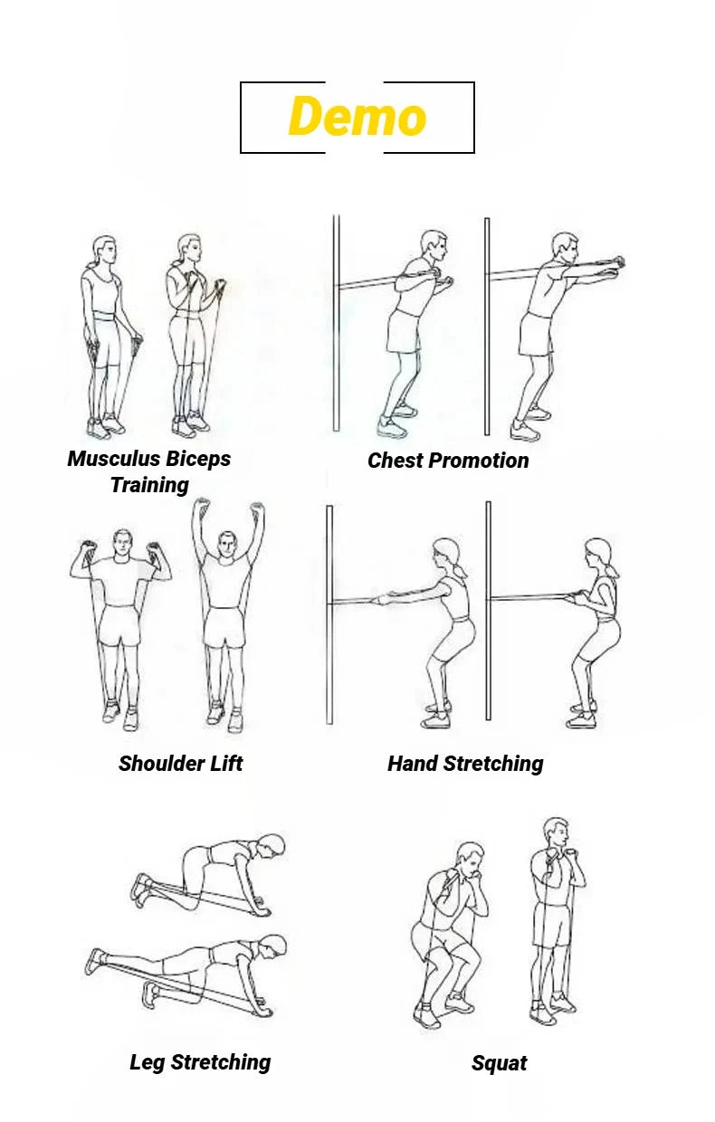 Bandas de resistência com alças para homens e mulheres - equipamento de treinamento de força, corda 5 níveis, tubo banda, exercício, treino, casa