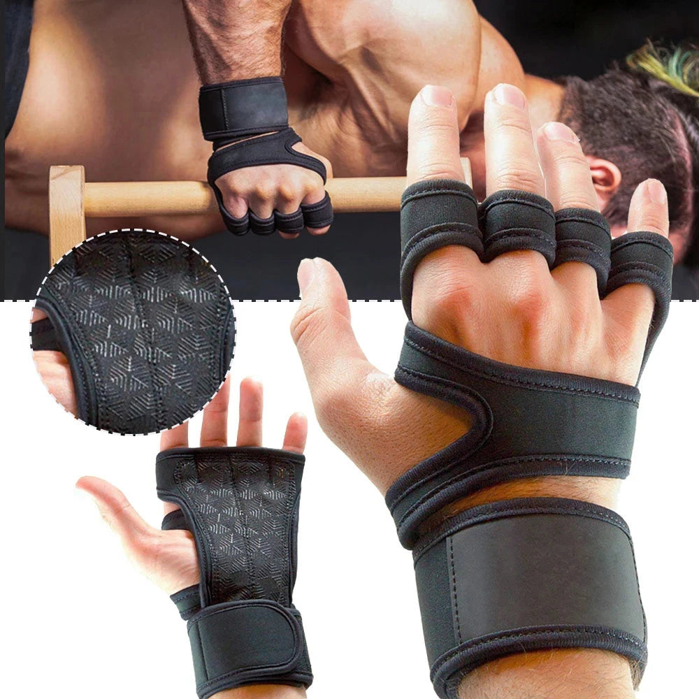 Luvas desportivas de treinamento para homens e  mulheres para  fitness e o ginásio - protege a mão, o  pulso, a  palma.