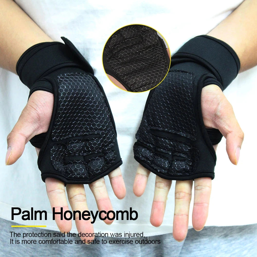 Luvas desportivas de treinamento para homens e  mulheres para  fitness e o ginásio - protege a mão, o  pulso, a  palma.