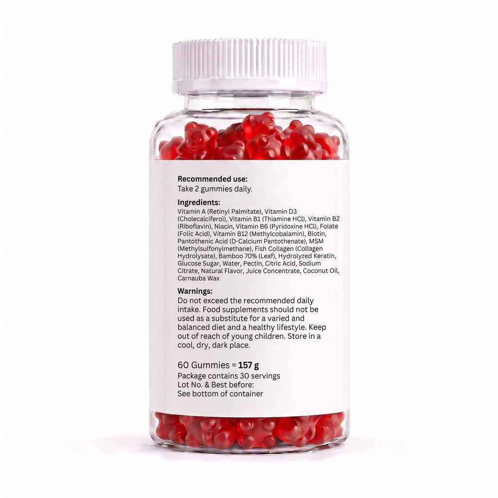 Vitamines pour Cheveux, Peau et Ongles – 60 Gommes