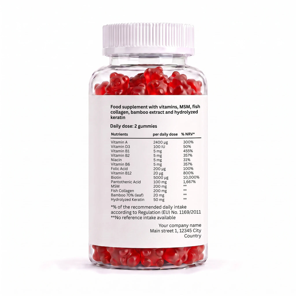 Vitamines pour Cheveux, Peau et Ongles – 60 Gommes