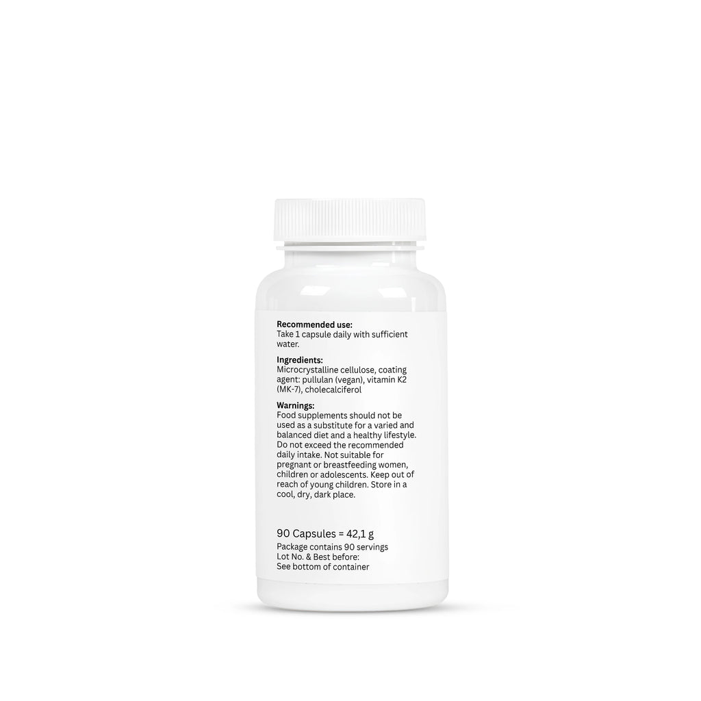 Vitaminas D3 + K2 – 90 Capsules