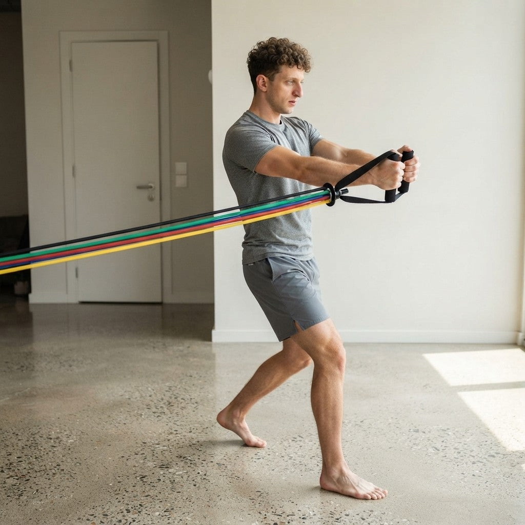 Bandas de resistência com alças para homens e mulheres - equipamento de treinamento de força, corda 5 níveis, tubo banda, exercício, treino, casa
