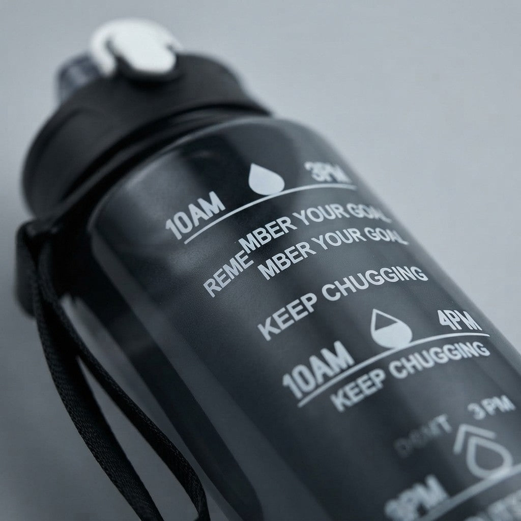 Garrafa de água - Shaker, de grande capacidade - 800ml/27oz, à prova de vazamento, copo de plástico com escala de tempo, adequado para viagens, fitness, desporto.