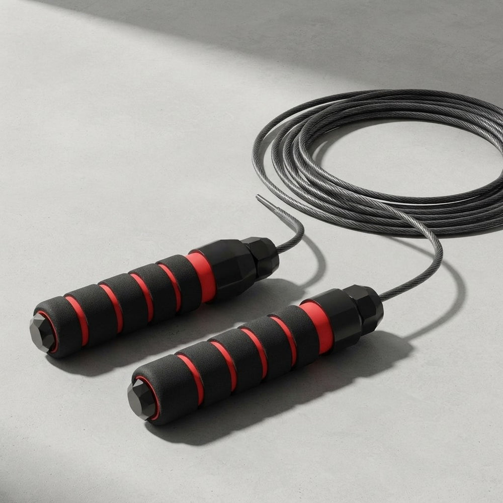 Corda para saltar Pro, com rolamentos de esferas ajustáveis, com fio de velocidade sem emaranhado, com alças de espuma, apto para fitness e exercícios em casa.