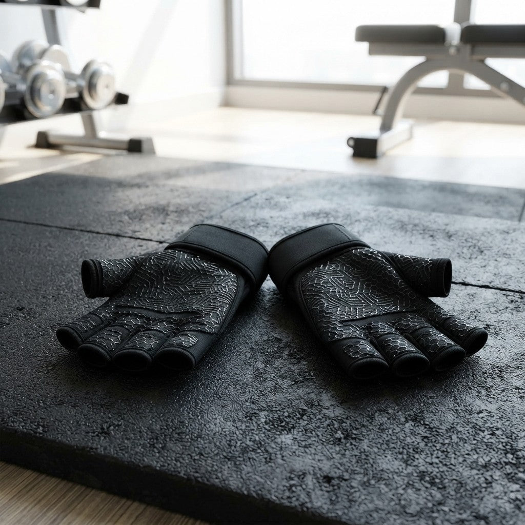 Luvas desportivas de treinamento para homens e  mulheres para  fitness e o ginásio - protege a mão, o  pulso, a  palma.